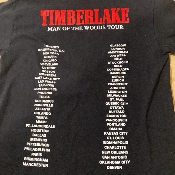 Men’s Justin Timberlake Man of the Woods tour 2018 T-shirt 2018 in size small - Picture 4 of 7